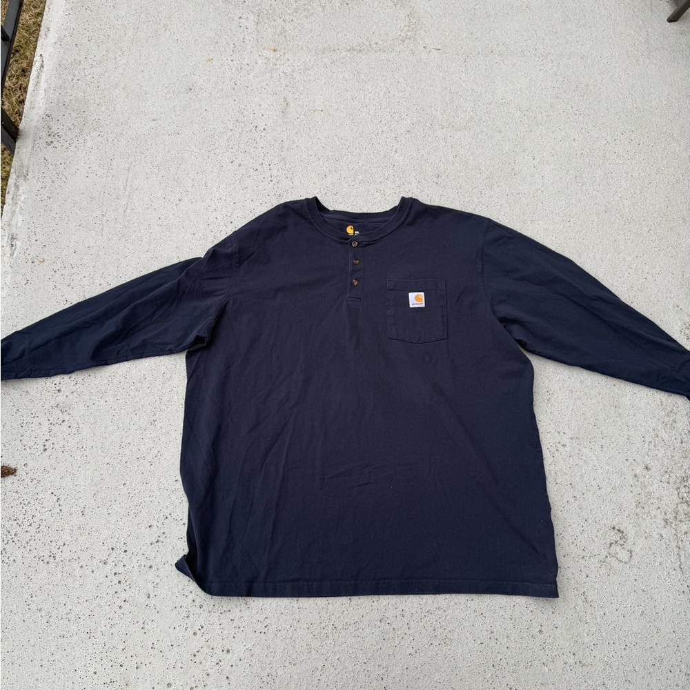 Carhartt Men's Navy Henley Shirt Size 3X